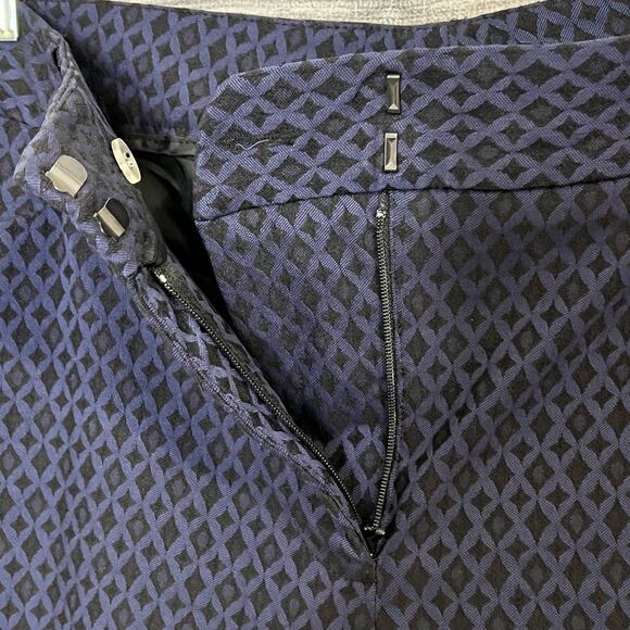 Mario Serrani Italy Women's Pants Size 16 Dress Pants Blue Textured Pattern - Picture 8 of 10